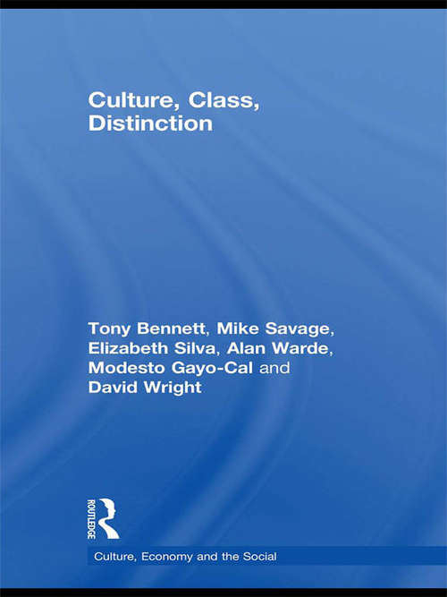 Book cover of Culture, Class, Distinction (PDF)