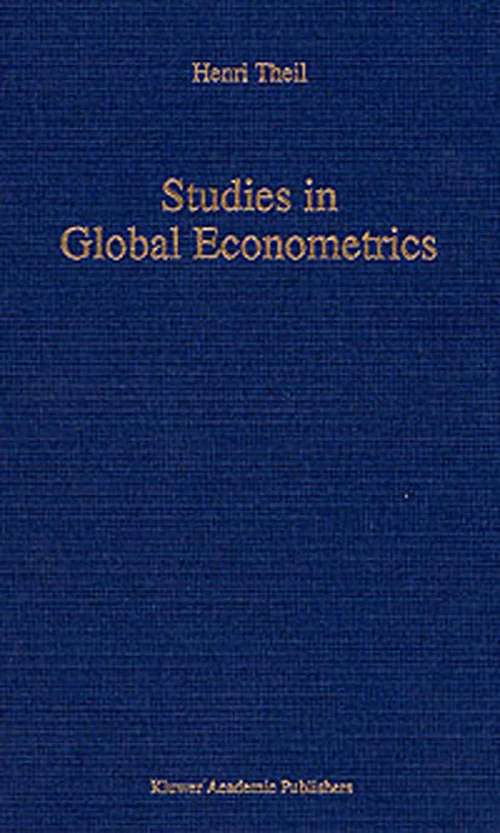 Book cover of Studies in Global Econometrics (1996) (Advanced Studies in Theoretical and Applied Econometrics #30)