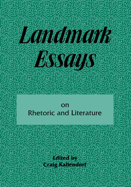 Book cover of Landmark Essays on Rhetoric and Literature: Volume 16