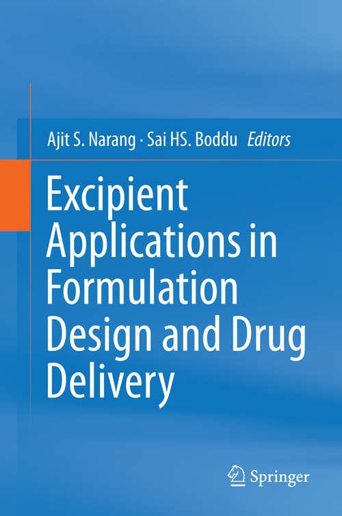 Book cover of Excipient Applications in Formulation Design and Drug Delivery (1st ed. 2015)