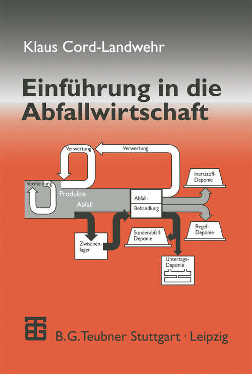 Book cover of Einführung in die Abfallwirtschaft (2., neu bearb. Aufl. 2000)