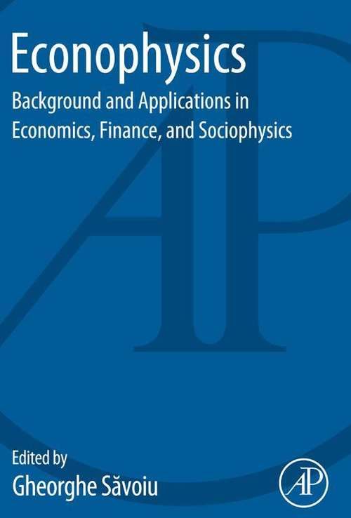 Book cover of Econophysics: Background and Applications in Economics, Finance, and Sociophysics