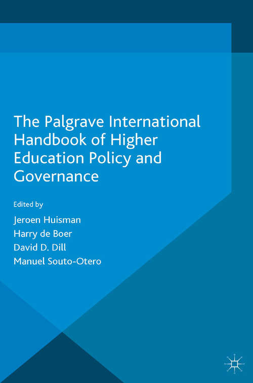 Book cover of The Palgrave International Handbook of Higher Education Policy and Governance (1st ed. 2015)