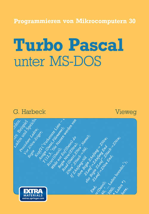 Book cover of Turbo Pascal unter MS-DOS (1988) (Programmieren von Mikrocomputern #30)