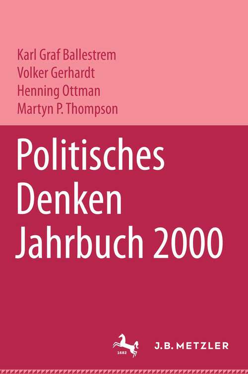 Book cover of Politisches Denken. Jahrbuch 2000 (1. Aufl. 2000)