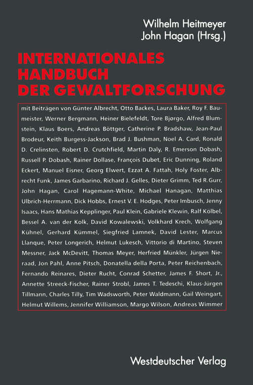 Book cover of Internationales Handbuch der Gewaltforschung (2002)