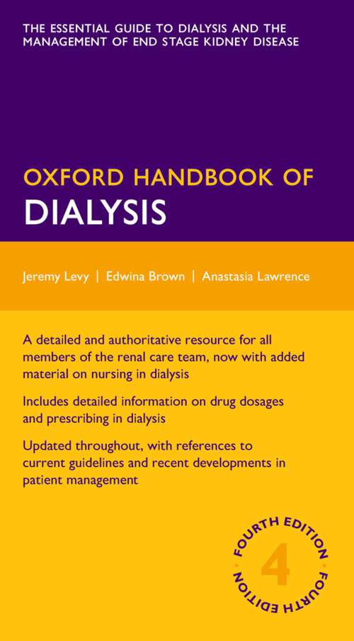 Book cover of Oxford Handbook of Dialysis (Oxford Medical Handbooks)