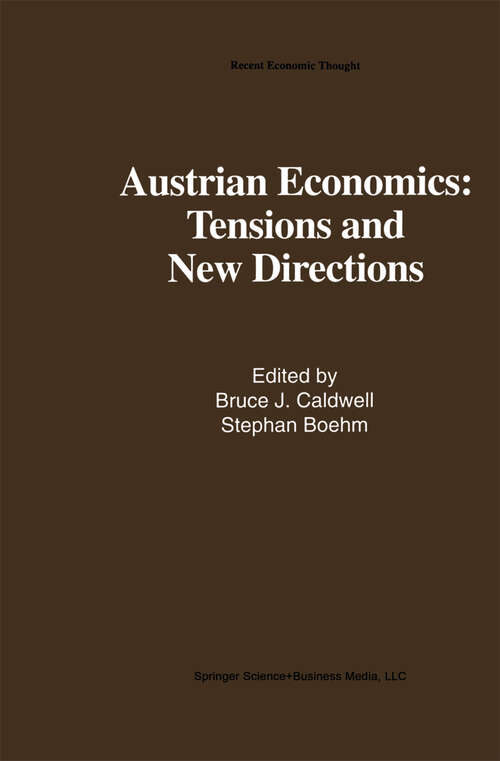 Book cover of Austrian Economics: Tensions and New Directions (1992) (Recent Economic Thought #30)