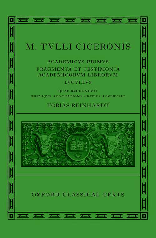 Book cover of Cicero: Academica (Oxford Classical Texts)