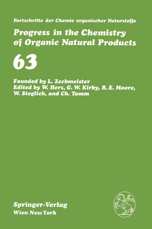 Book cover of Fortschritte der Chemie organischer Naturstoffe / Progress in the Chemistry of Organic Natural Products (1994) (Fortschritte der Chemie organischer Naturstoffe   Progress in the Chemistry of Organic Natural Products #63)