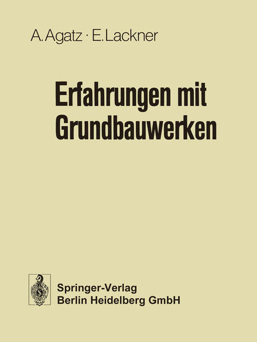 Book cover of Erfahrungen mit Grundbauwerken (1977)