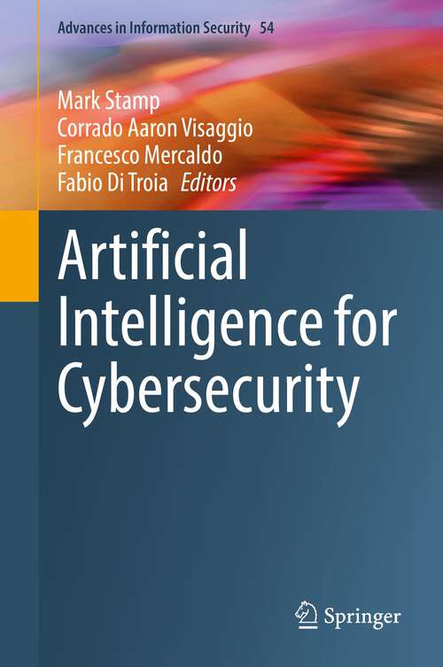 Book cover of Artificial Intelligence for Cybersecurity (1st ed. 2022) (Advances in Information Security #54)