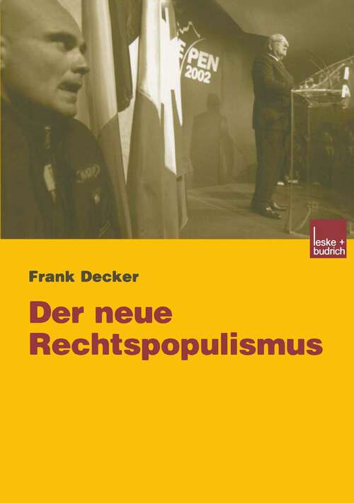 Book cover of Der neue Rechtspopulismus (2. Aufl. 2004)