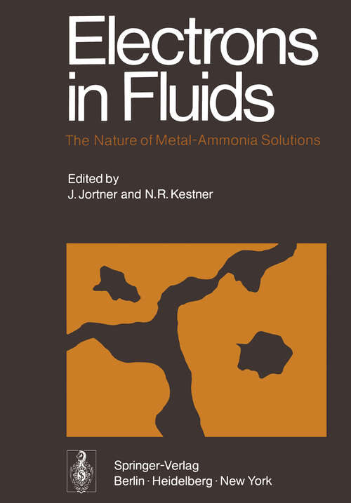 Book cover of Electrons in Fluids: The Nature of Metal—Ammonia Solutions (1973)