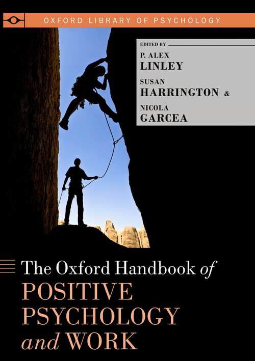 Book cover of Oxford Handbook of Positive Psychology and Work (Oxford Library of Psychology)