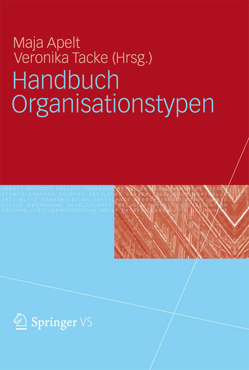 Book cover of Handbuch Organisationstypen (2012)