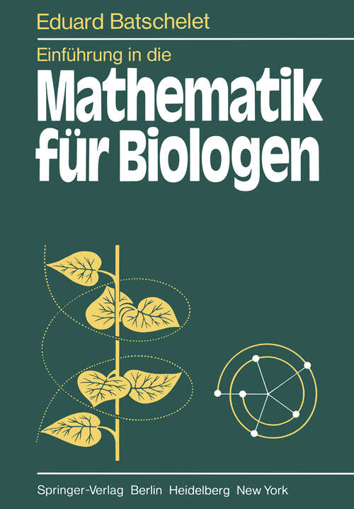Book cover of Einführung in die Mathematik für Biologen (1980)