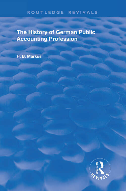 Book cover of The History of the German Public Accounting Profession