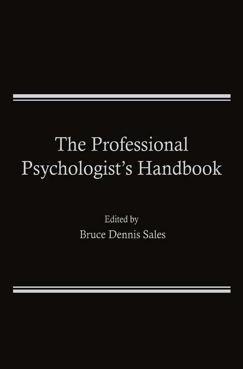 Book cover of The Professional Psychologist’s Handbook (1983)