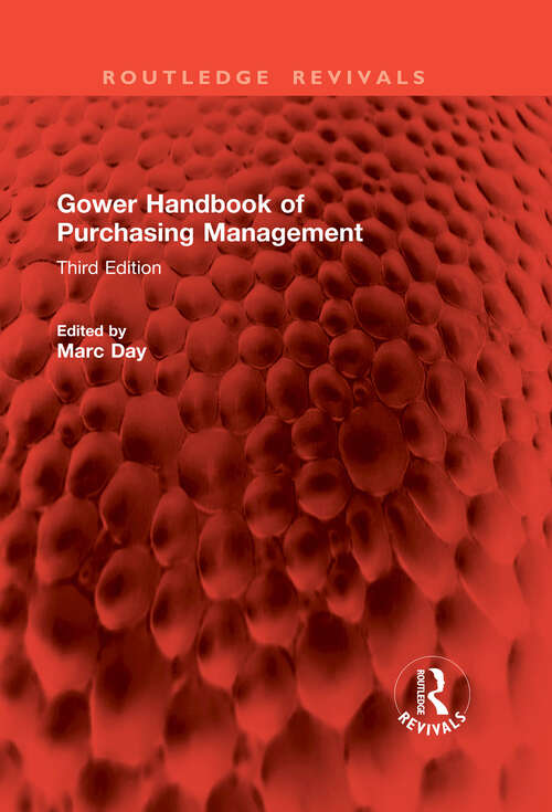 Book cover of Gower Handbook of Purchasing Management: Third Edition (Routledge Revivals)