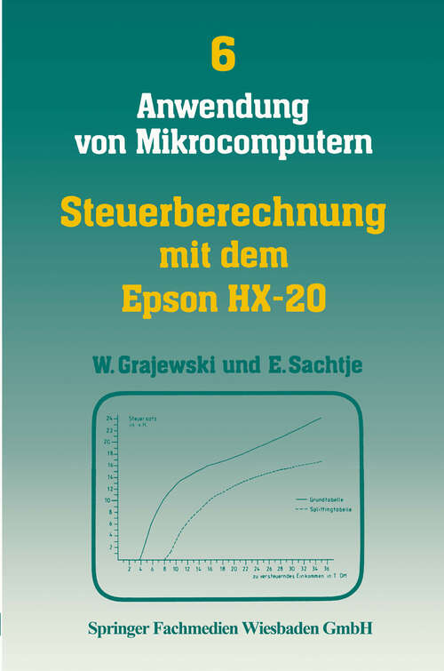 Book cover of Steuerberechnung mit dem Epson HX-20 (1984) (Anwendung von Mikrocomputern #6)