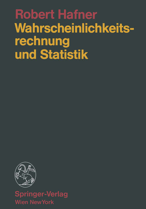 Book cover of Wahrscheinlichkeitsrechnung und Statistik (1989)