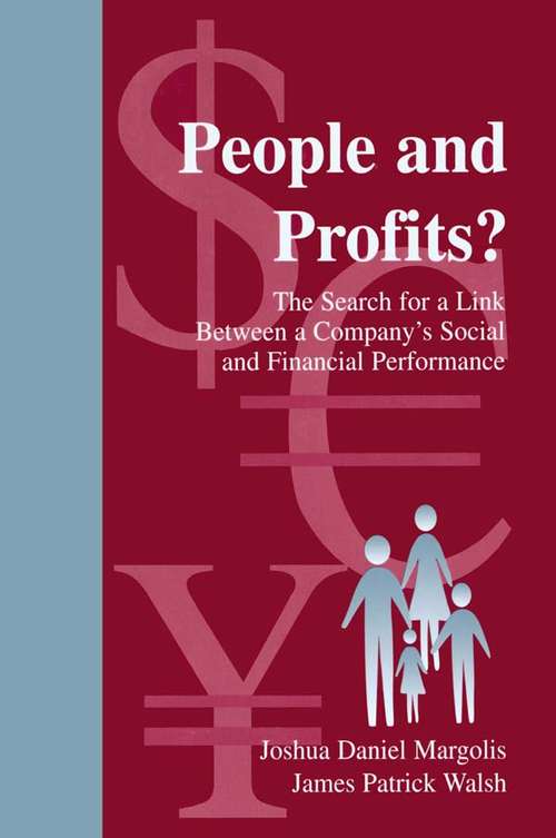 Book cover of People and Profits?: The Search for A Link Between A Company's Social and Financial Performance (Organization and Management Series)