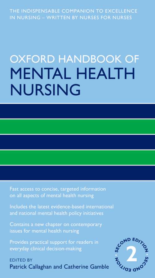 Book cover of Oxford Handbook of Mental Health Nursing (Oxford Handbooks in Nursing)