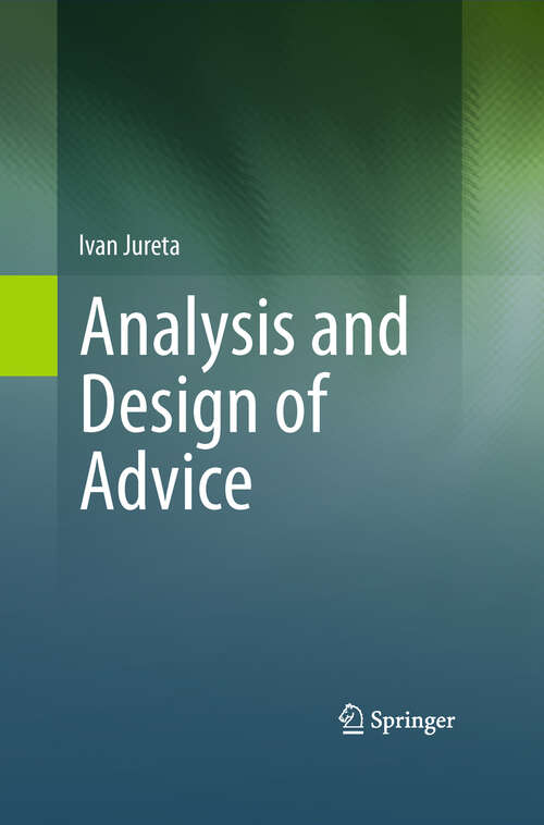 Book cover of Analysis and Design of Advice (2011)