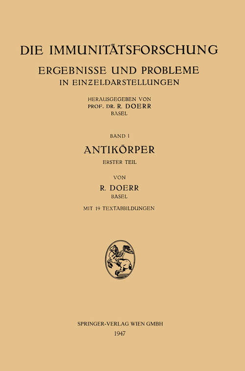 Book cover of Antikörper (pdf): Teil 1 (1. Aufl. 1947)