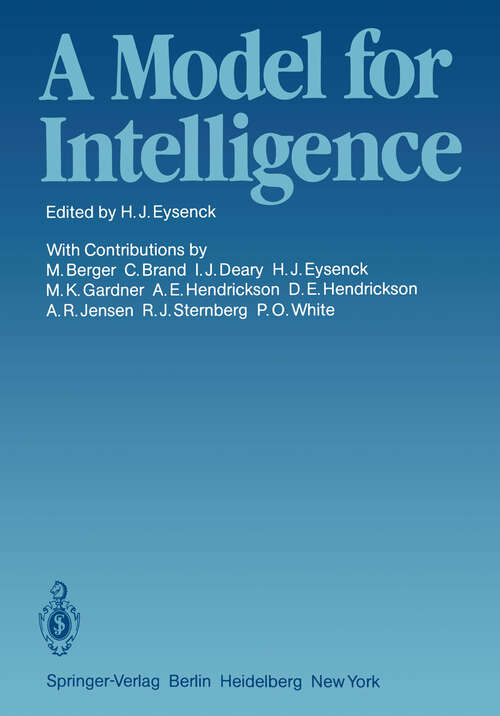 Book cover of A Model for Intelligence (1982)
