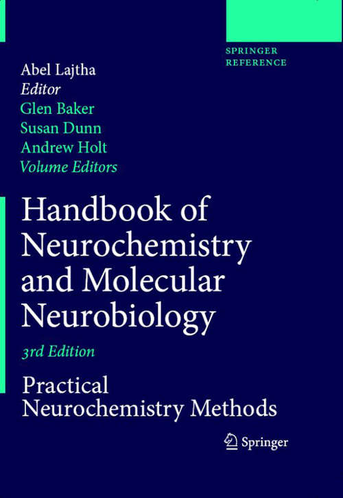 Book cover of Handbook of Neurochemistry and Molecular Neurobiology: Practical Neurochemistry Methods (3) (Handbook Of Neurochemistry And Molecular Neurobiology Ser.)