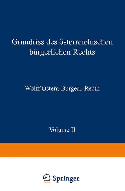 Book cover of Grundriss des Österreichischen Bürgerlichen Rechts (4. Aufl. 1948) (Rechts- und Staatswissenschaften #2)