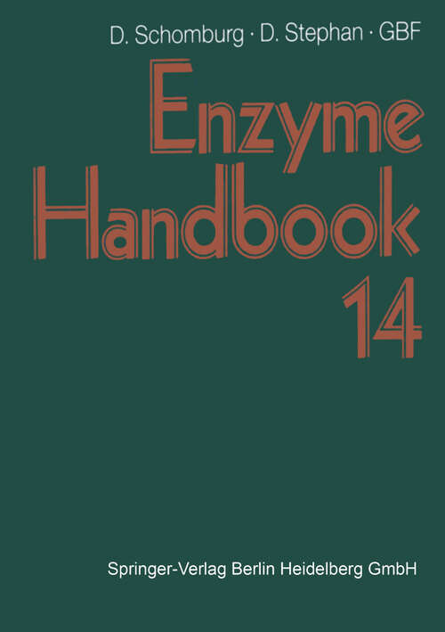 Book cover of Enzyme Handbook 14: Class 2.7–2.8 Transferases, EC 2.7.1.105–EC 2.8.3.14 (1997)