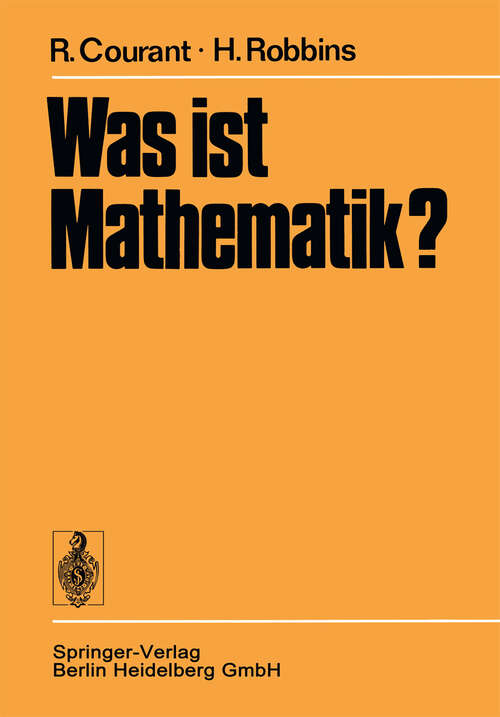 Book cover of Was ist Mathematik? (3. Aufl. 1967)