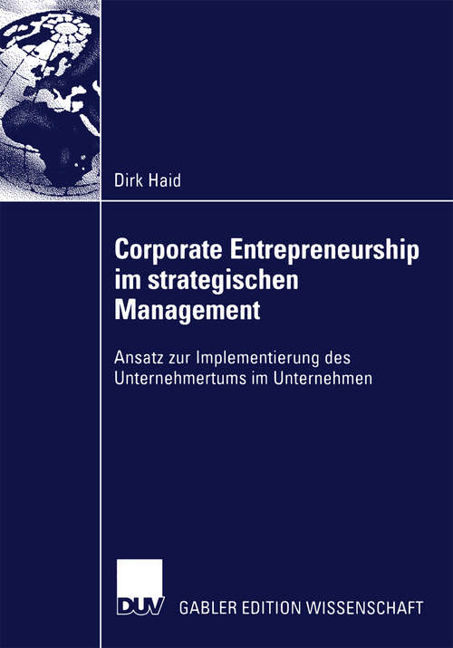 Book cover of Corporate Entrepreneurship im strategischen Management: Ansatz zur Implementierung des Unternehmertums im Unternehmen (2004)