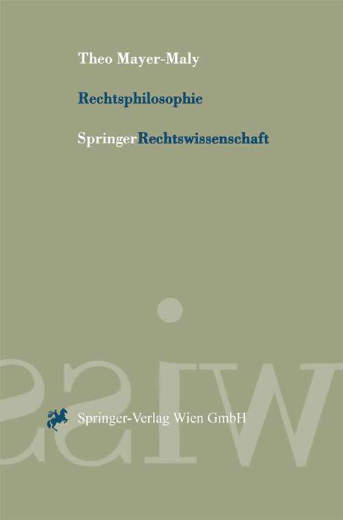 Book cover of Rechtsphilosophie (2001)