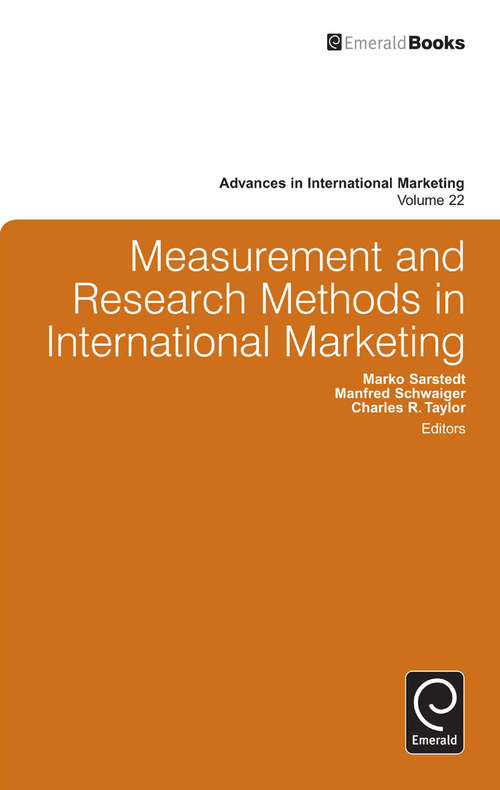 Book cover of Measurement and Research Methods in International Marketing (Advances in International Marketing #22)