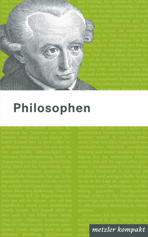 Book cover of Philosophen: metzler kompakt (1. Aufl. 2004)
