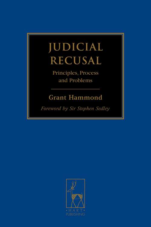 Book cover of Judicial Recusal: Principles, Process and Problems