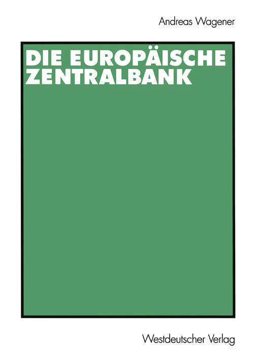 Book cover of Die Europäische Zentralbank (2001)