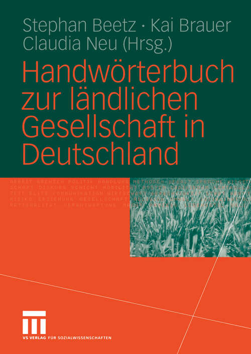 Book cover of Handwörterbuch zur ländlichen Gesellschaft in Deutschland (2005)