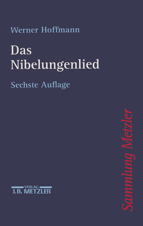 Book cover of Nibelungenlied (6. Aufl. 1992) (Sammlung Metzler)