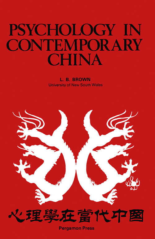 Book cover of Psychology in Contemporary China