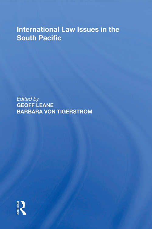 Book cover of International Law Issues in the South Pacific