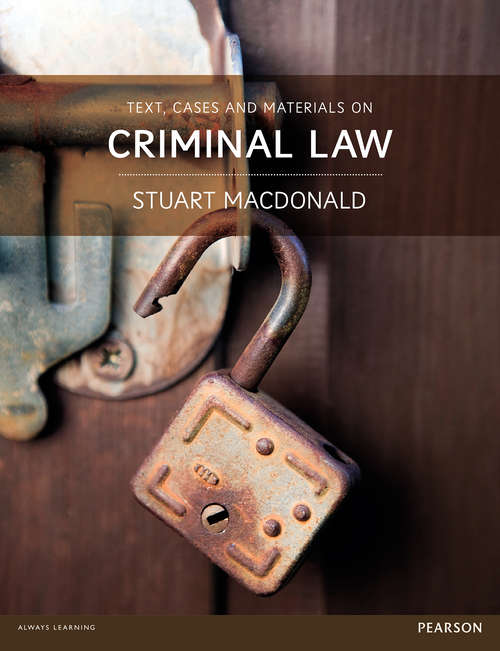 Book cover of Text, Cases and Materials on Criminal Law