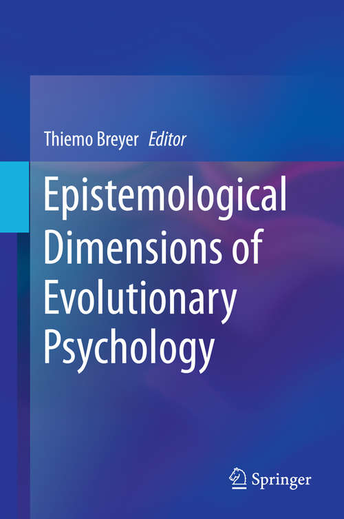 Book cover of Epistemological Dimensions of Evolutionary Psychology (2015)