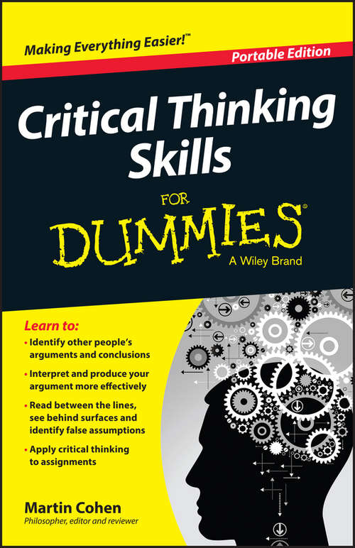 Book cover of Critical Thinking Skills For Dummies