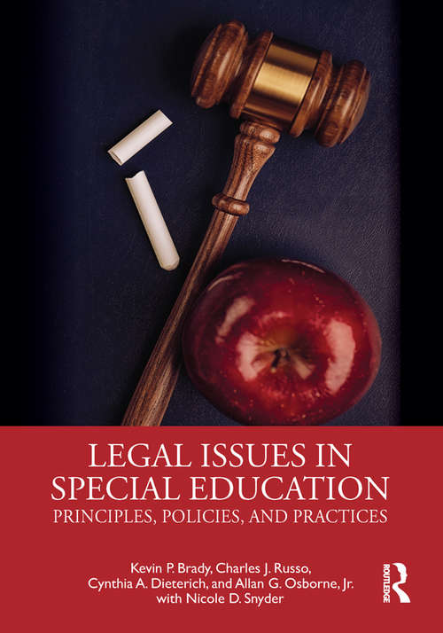 Book cover of Legal Issues in Special Education: Principles, Policies, and Practices