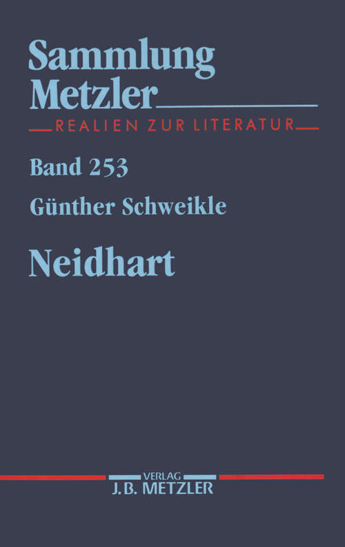 Book cover of Neidhart (1. Aufl. 1990) (Sammlung Metzler)